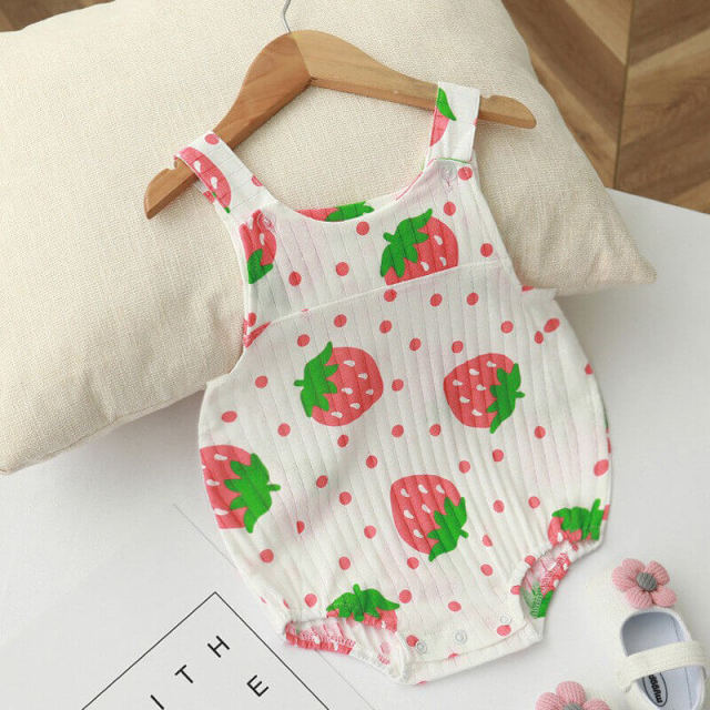 OOVOV Summer Sling One-piece Suit For Baby Boy And Girl,Knitted Cotton Triangle Climbing Infants Toddlers Clothes Ropper Jumpsuit