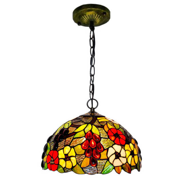 OOVOV Tiffany Hanging Lighting - Stained Glass Lampshade Ceiling Pendant Light For Restaurant Kitchen Cafe Bar Balcony