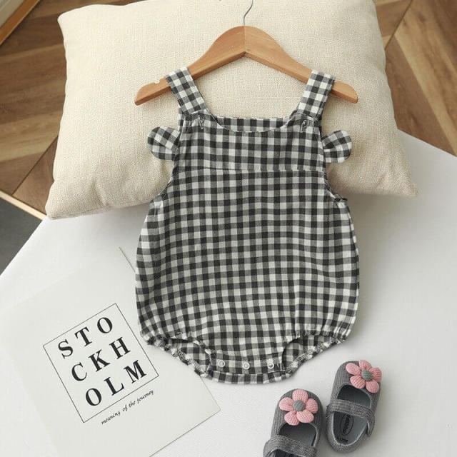 OOVOV Summer Sling One-piece Suit For Baby Boy And Girl,Knitted Cotton Triangle Climbing Infants Toddlers Clothes Ropper Jumpsuit