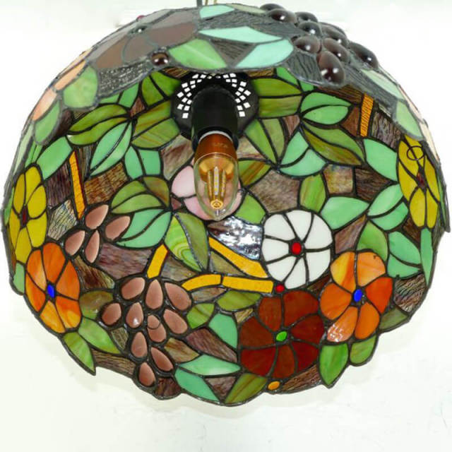 OOVOV Tiffany Hanging Lighting - Stained Glass Lampshade Ceiling Pendant Light For Restaurant Kitchen Cafe Bar Balcony