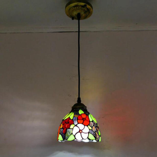 OOVOV Tiffany Hanging Lighting - Stained Glass Lampshade Ceiling Pendant Light For Restaurant Kitchen Cafe Bar Balcony