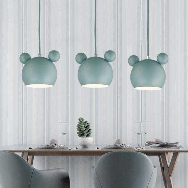 OOVOV Pendant Lighting Nordic Colorful Metal Kids Pendant Lamp Lights Hanging Lamp Light Fixture for Children Room Bedroom Dining Room