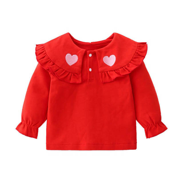 OOVOV Baby Girls Romper, Lovely Lotus Leaf Collar Long-Sleeve Tops ,Toddler Girls Coat