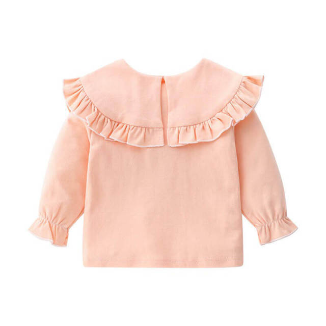 OOVOV Baby Girls Romper, Lovely Lotus Leaf Collar Long-Sleeve Tops ,Toddler Girls Coat