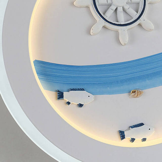 OOVOV LED Children Wall Lamp Mediterranean Iron Warm White Led Kids Bedroom Baby Room Hallway Wall Lamps Wall Lights Sconce