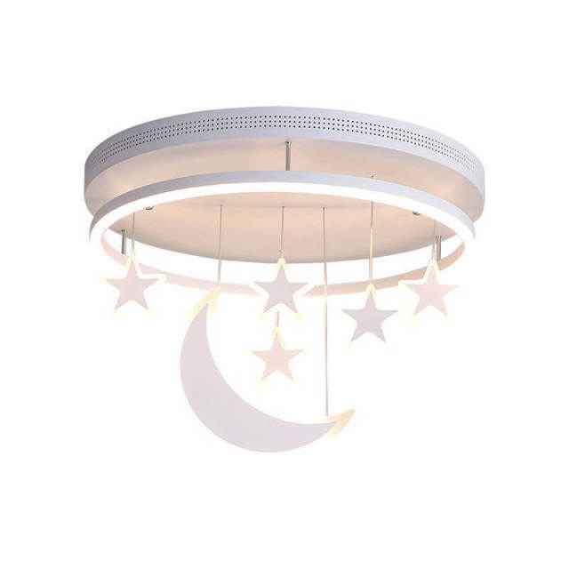 OOVOV Childrens Ceiling Pendant Lights Cartoon Star Moon Ceiling Lighting Chandelier for Kids Room Bedroom Boy Girl Room With LED light source