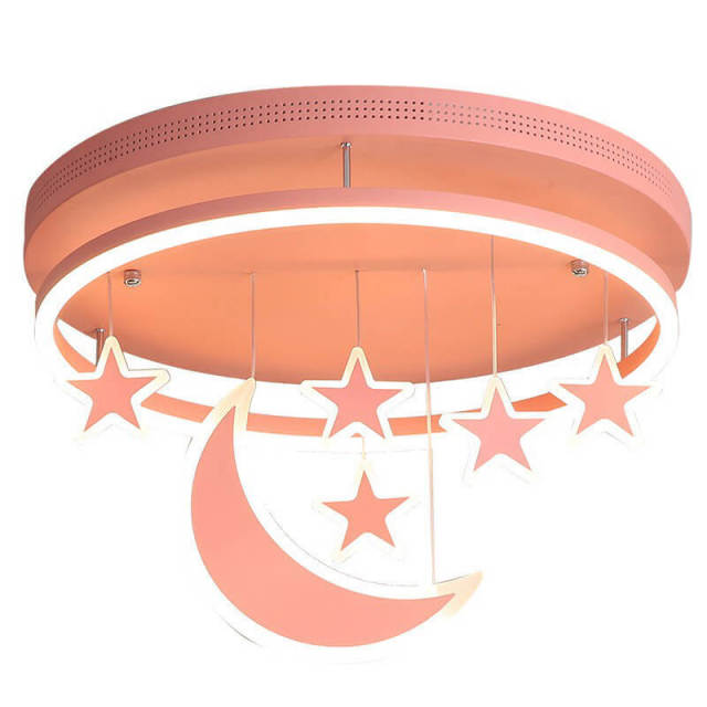 OOVOV Childrens Ceiling Pendant Lights Cartoon Star Moon Ceiling Lighting Chandelier for Kids Room Bedroom Boy Girl Room With LED light source