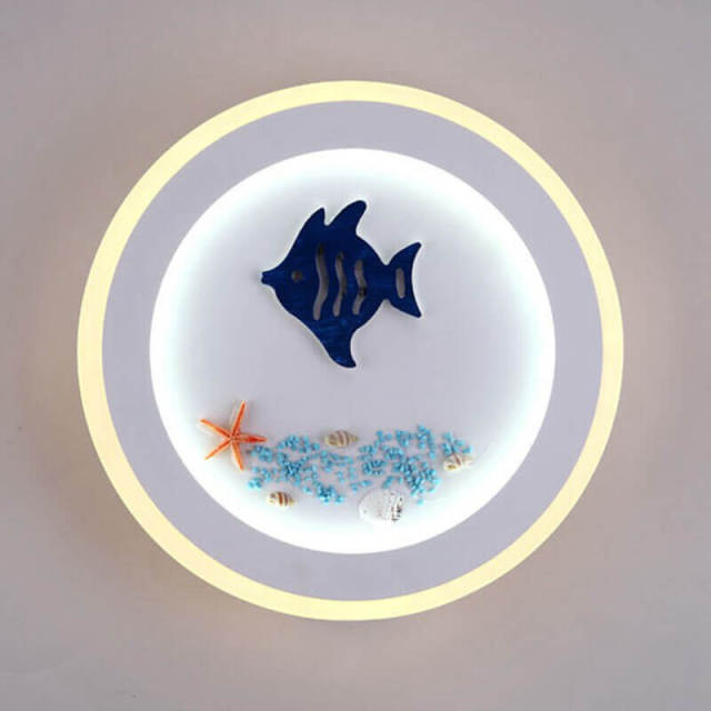OOVOV LED Children Wall Lamp Mediterranean Iron Warm White Led Kids Bedroom Baby Room Hallway Wall Lamps Wall Lights Sconce