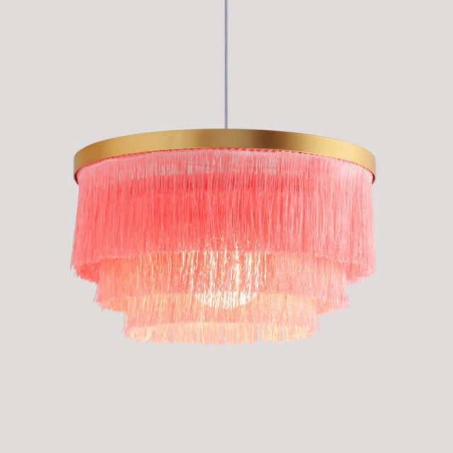 OOVOV Chandeliers With Tassel Nordic 1 Light Decorative Pendant Light Fixtures for Bedroom Restaurant Childrens Room Princess Room 16.5&quot;