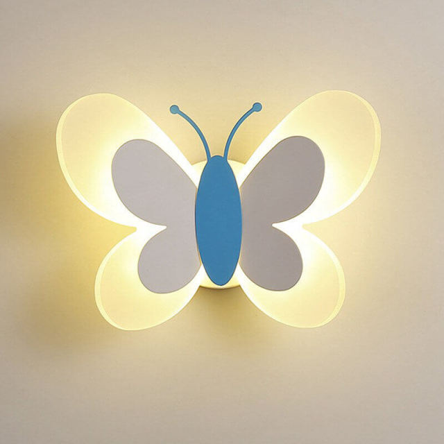 OOVOV LED Butterfly Wall Lamp Creative Cartoon Wall Lights Wall Sconce for Princess Room Baby Room Bedroom Hallway Balcony