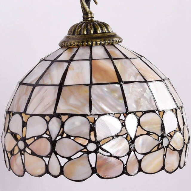 OOVOV Natural Shell Wall Sconce 1-Light Tiffany Shell Wall Lights Fixtures for Living Room Bedroom Hallway Balcony