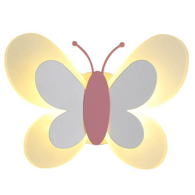 OOVOV LED Butterfly Wall Lamp Creative Cartoon Wall Lights Wall Sconce for Princess Room Baby Room Bedroom Hallway Balcony