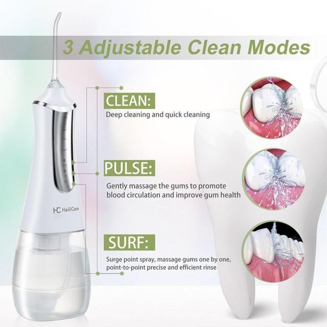 OOVOV Electric Teeth Flusher Oral Care Irrigator Portable Water Dental Flosser USB Rechargeable Floss Tooth with 5 Jet T