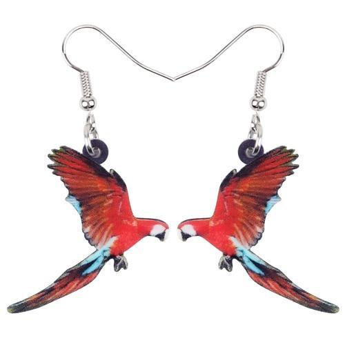 Bonsny Acrylic Flying Violet Sabrewing Hummingbird Bird Earrings Big Long Dangle Drop Fashion Animal Jewelry For Women Girls Kid