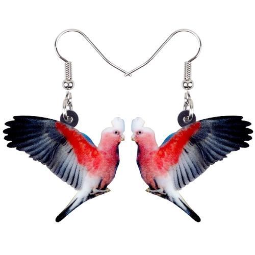 Bonsny Acrylic Flying Violet Sabrewing Hummingbird Bird Earrings Big Long Dangle Drop Fashion Animal Jewelry For Women Girls Kid