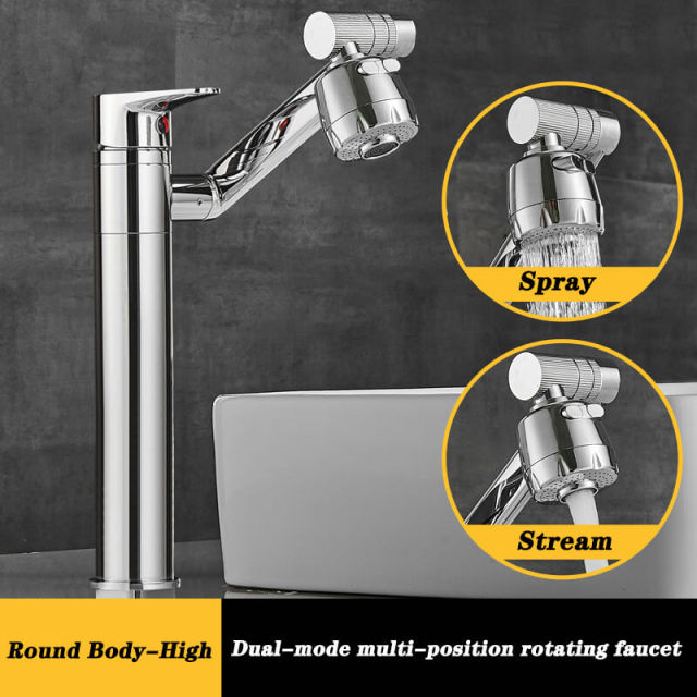 OOVOV Copper Lavatory Basin Faucet Hot Cold Wash Basin Sink Faucet for Bathroom Toilet Spray and Stream 360° Rotation