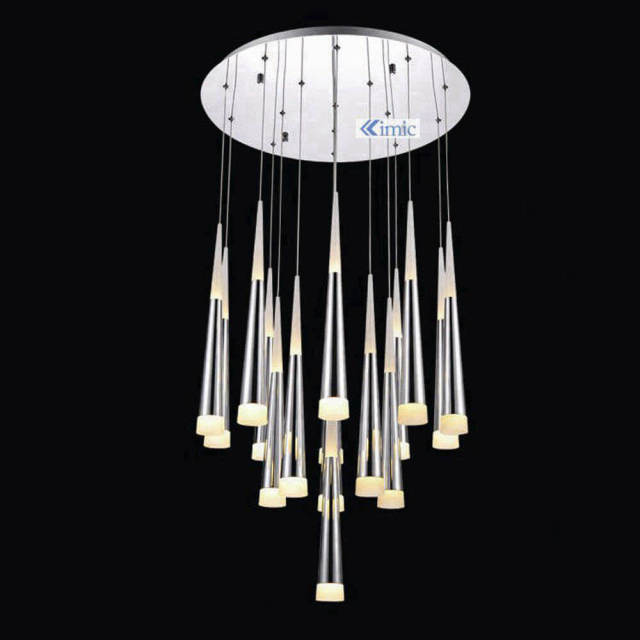 Modern LED Ceiling Pendant Lighting Living Room Taper Pipe Dining Room Hanging Fixture Kitchen Spiral Pendant Lamp Restaurant Aluminum Acrylic Chandel