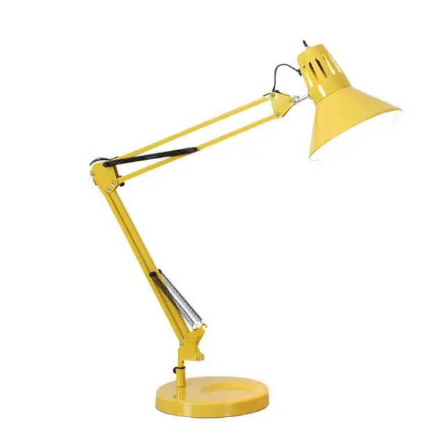 OOVOV Metal Desk Lamp Adjustable Table Lamp with On/Off Switch Swing Arm Desk Lamp with Clamp Eye-Caring Reading Lamp for Bedroom Study Room Office