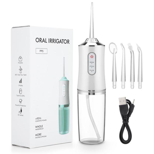 Portable Tooth Water Flosser 220ML Oral Water Jet Oral Flosser Irrigator USB Rechargeable Oral Hygiene Cleaning Machine