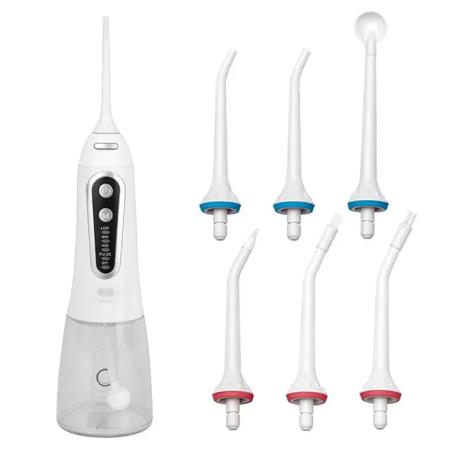 5 Modes Oral Dental Irrigator Cordless Water Flosser teeth whitening Waterproof 6 Nozzles Water Jet Floss Teeth Cleaner 300ml