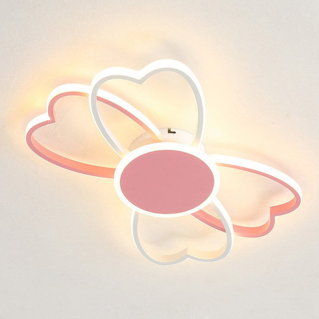 OOVOV LED Children Ceiling Lights Cartoon Eye Protection Light Girls Bow Light Baby Room Bedroom Ceiling Lamp Fixtures