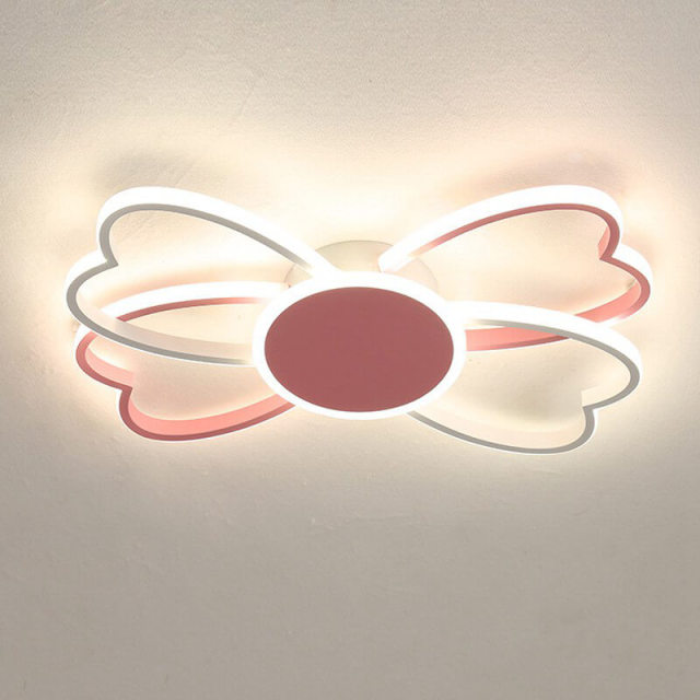 OOVOV LED Children Ceiling Lights Cartoon Eye Protection Light Girls Bow Light Baby Room Bedroom Ceiling Lamp Fixtures