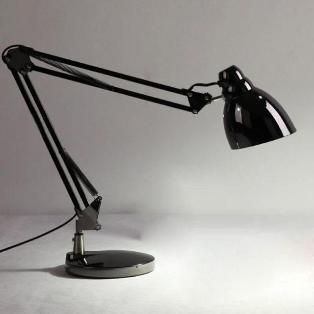 OOVOV Reading Table Lamp Eye-Caring Study Desk Lamp Adjustable Swing Arm Table Lamp For Bedroom Study Room Office Living Room