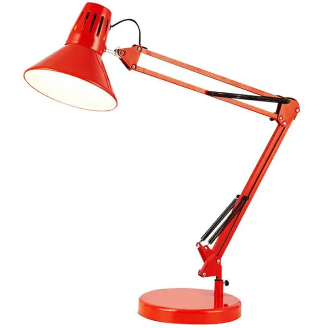 OOVOV Metal Desk Lamp Adjustable Table Lamp with On/Off Switch Swing Arm Desk Lamp with Clamp Eye-Caring Reading Lamp for Bedroom Study Room Office