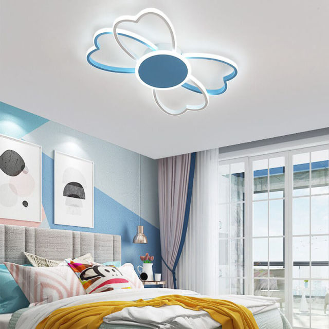 OOVOV LED Children Ceiling Lights Cartoon Eye Protection Light Girls Bow Light Baby Room Bedroom Ceiling Lamp Fixtures