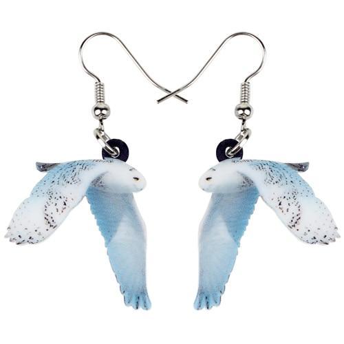 Bonsny Acrylic Flying Violet Sabrewing Hummingbird Bird Earrings Big Long Dangle Drop Fashion Animal Jewelry For Women Girls Kid