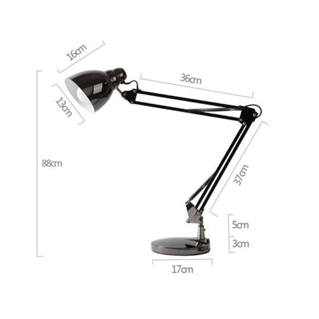 OOVOV Reading Table Lamp Eye-Caring Study Desk Lamp Adjustable Swing Arm Table Lamp For Bedroom Study Room Office Living Room