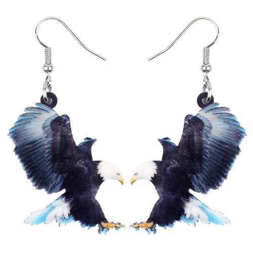 Bonsny Acrylic Flying Violet Sabrewing Hummingbird Bird Earrings Big Long Dangle Drop Fashion Animal Jewelry For Women Girls Kid