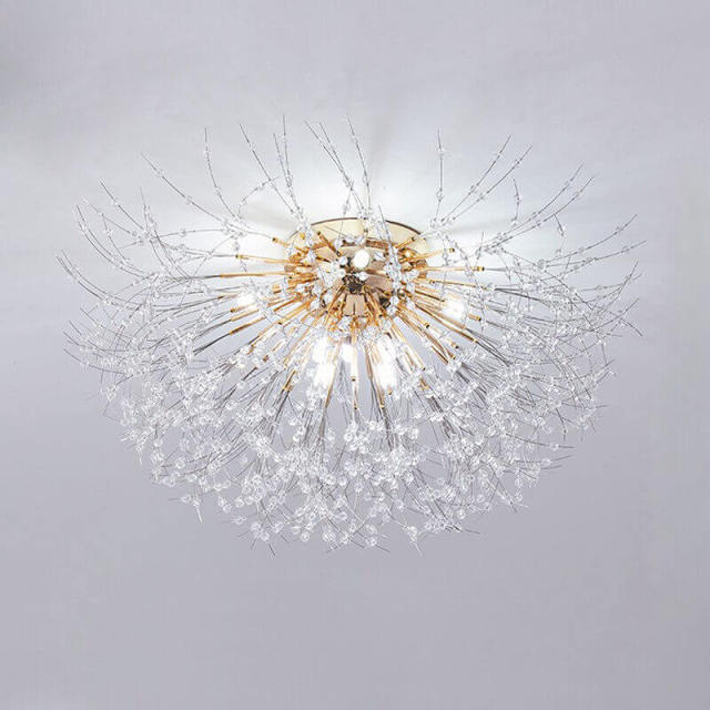 OOVOV Crystal Dandelion Ceiling Lights Modern G9 Crystal Ceiling Lighting Fixtures For Bedroom Kids Room Dining Room Entrance