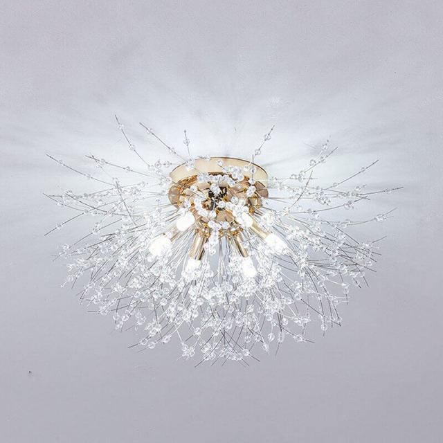 OOVOV Crystal Dandelion Ceiling Lights Modern G9 Crystal Ceiling Lighting Fixtures For Bedroom Kids Room Dining Room Entrance