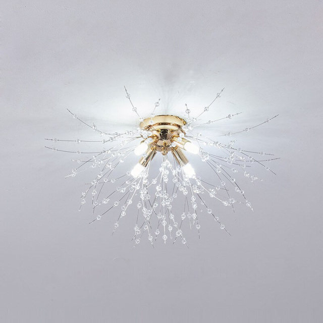 OOVOV Crystal Dandelion Ceiling Lights Modern G9 Crystal Ceiling Lighting Fixtures For Bedroom Kids Room Dining Room Entrance