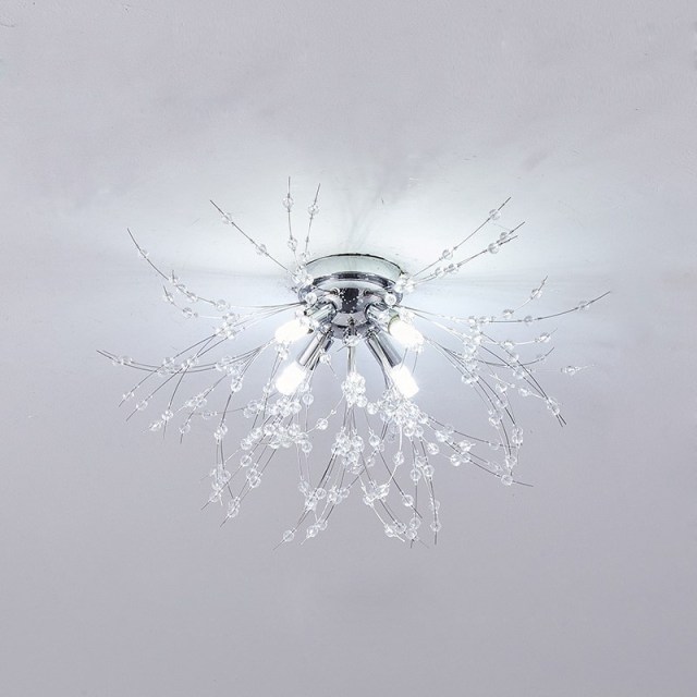 OOVOV Crystal Dandelion Ceiling Lights Modern G9 Crystal Ceiling Lighting Fixtures For Bedroom Kids Room Dining Room Entrance