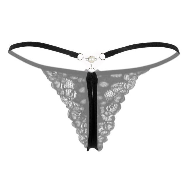 OOVOV Ladies Fun Panties Lace Jacquard Transparent Sexy Lingerie Low-Waist Thin Strap Erotic Perspective G-String For Women