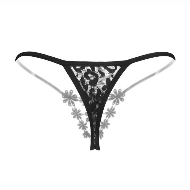 OOVOV 3 Pieces Flower Embroidered Sexy Panties For Women Low Waist Fun Panties Hollow Underwear Underpants Sex Wear Briefs Thong