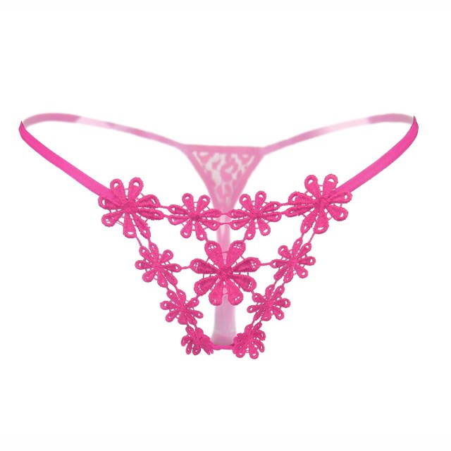 OOVOV 3 Pieces Flower Embroidered Sexy Panties For Women Low Waist Fun Panties Hollow Underwear Underpants Sex Wear Briefs Thong