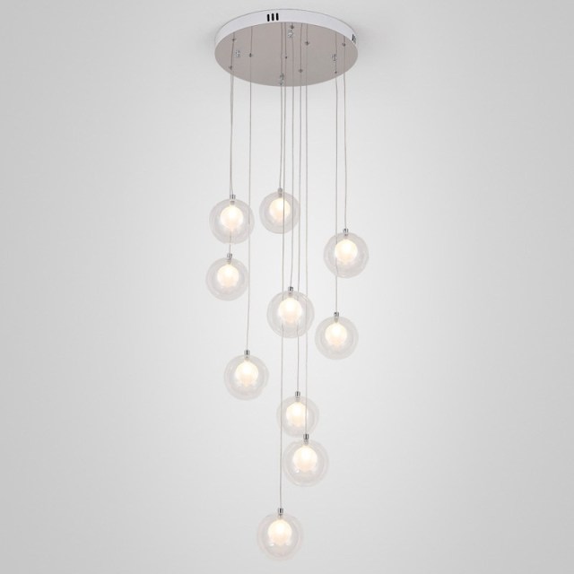 OOVOV Nordic Decorative Chandelier Creative Color Led Glass Ball Ceiling Hanging Pendant Lights Kids Room Decorative Hanging Lamp Ceiling Light