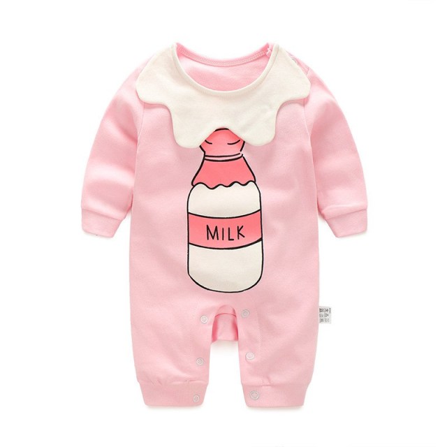 OOVOV Baby Jumpsuit,Spring Autumn Long Sleeve Cotton Unisex Pajamas Cartoon Newborn One-Piece Coverall