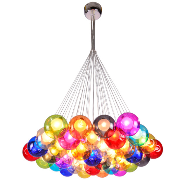 Nordic Colorful Bubble Glass Pendant Lights Adjustable Dining Room Glass Soapsuds Ceiling Pendant Light Soap Bubble Party Bar Bedroom Art Deco Luminai