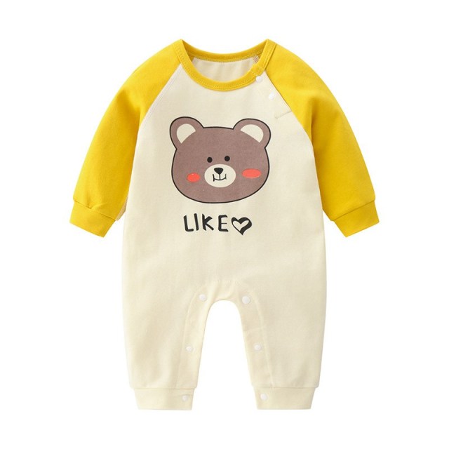 OOVOV Baby Cotton Romper Toddler Jumpsuit Baby Baby Spring and Autumn Clothes Long Sleeve