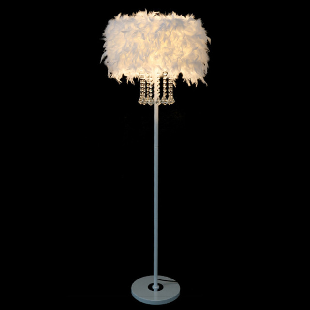 OOVOV Feather Floor Lamp Simple Crystal Floor Lamp Height 59.1&quot;