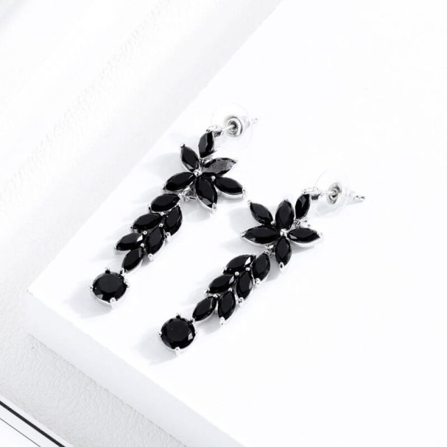 OOVOV Inlaid Zircon Tassel Earrings For Women All-match Long Earrings,Best Gift