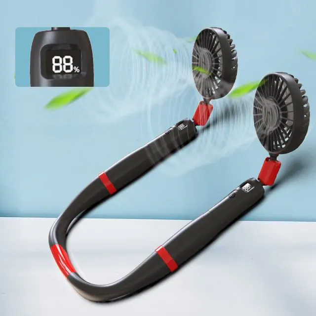 Hands Free Portable Neck Fan Removable 2PCS Fans Rechargeable