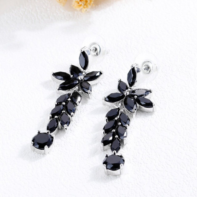 OOVOV Inlaid Zircon Tassel Earrings For Women All-match Long Earrings,Best Gift