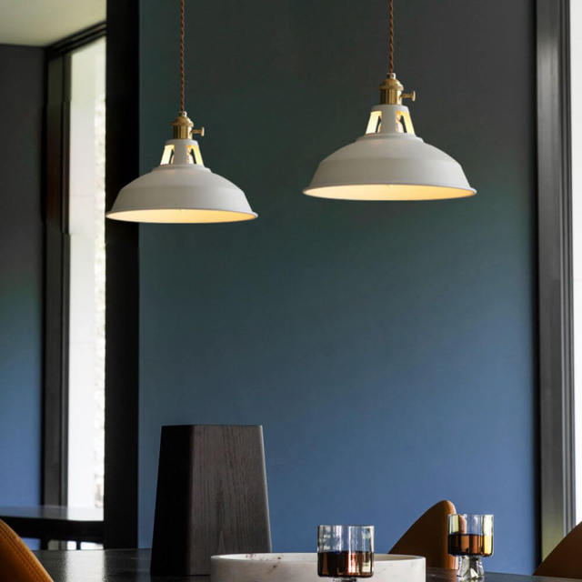 OOVOV Loft Industrial Style Chandelier Retro Color Pendant Light With Iron Lampshade and Switch E27 Dining Room Kitchen Bar Cafe Balcony Single Pendan