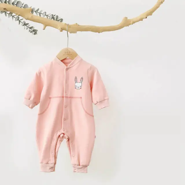 OOVOV Baby Pajamas Jumpsuit,Long Sleeve Infant Snap-button Placket One Piece Bodysuit Spring Clothes