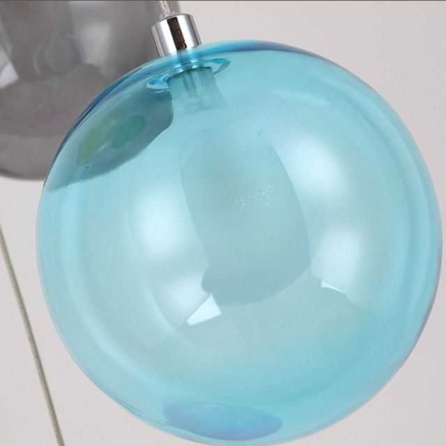 OOVOV Nordic Decorative Chandelier Creative Color Led Glass Ball Ceiling Hanging Pendant Lights Kids Room Decorative Hanging Lamp Ceiling Light